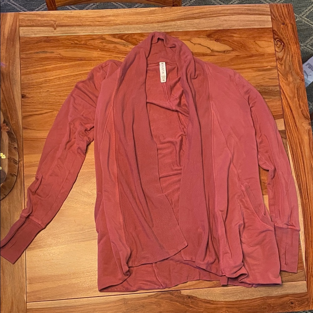 Athleta Mauve Open Front Cardigan
